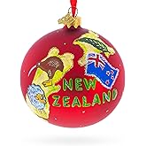 Travel to New Zealand Glass Ball Christmas Ornament 4 Inches