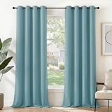 Deconovo Eyelet Curtains Thermal Insulated Ring Top Blackout Sky Blue 140x180 1