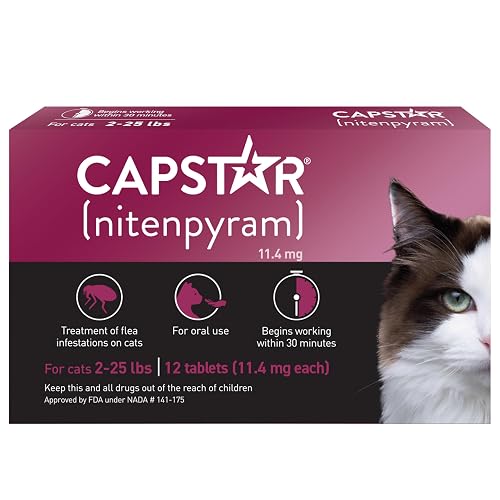 Capstar (nitenpyram) Cat Flea Treatment, Fast-Acting Oral Flea