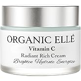 Organic Elle Vitamin C Radiant Rich Cream, Antioxidant Face Moisturizer with Aloe Vera and Botanical Oils