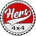 Hers Badge Rated 4 x 4 Metal Automotive Badge, 3D Metal Emblem Decals, Round Stickers Compatible With Jeep Wrangler Vehicles Trucks SUV