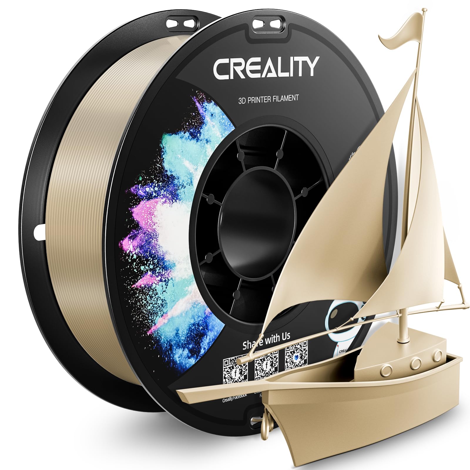 Photo 1 of CREALITY PETG Filament 1.75mm 3D Printer Filament, 1kg (2.2lb) Neatly Wound Spool, Dimensional Accuracy ±0.03mm, Fit for Ender, Bambu Lab, Anycubic,ELEGOO FDM Printers, Beige