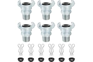 Venussar 6PCS 3/4'' NPT Iron Air Hose Fitting, Universal Coupling Chicago Fitting 3/4'' for Male End