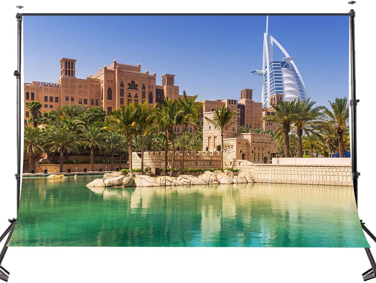 JoneAJ 10x7 FT Bustling City of Dubai Tourist Destination Photo Backdrops Wedding Video Photography Background for Studio Props 107-298