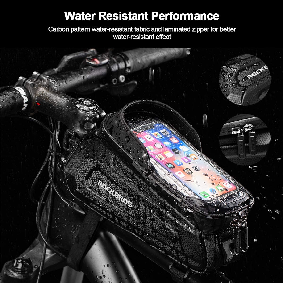 ROCKBROS Bike Phone Bag Bike Pouch Bicycle Front Frame Bag Waterproof Top Tube Handlebar Bag Bike Phone Mount Bag EVA Cycling Storage Bag for iPhone 11 XS Max XR 8 7 Plus Accessories Below 6.8” : Sports & Outdoors