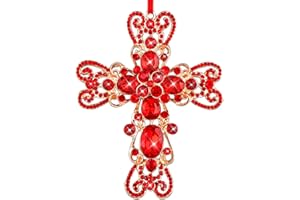 FLYAB Metal Cross Christian Christmas Ornaments Religious Christmas Ornaments Christian Christmas Tree Ornament Gifts for Women Girls Nativity Ornaments for Christmas Tree Decorations