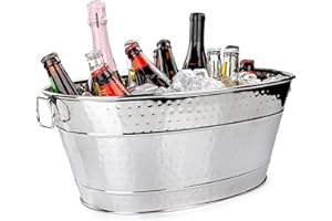 BREKX Stainless Steel Beverage Tub for Parties, Leak-Resistant/Rust-Proof, Durable Beer and Wine Drink Tub with Handles