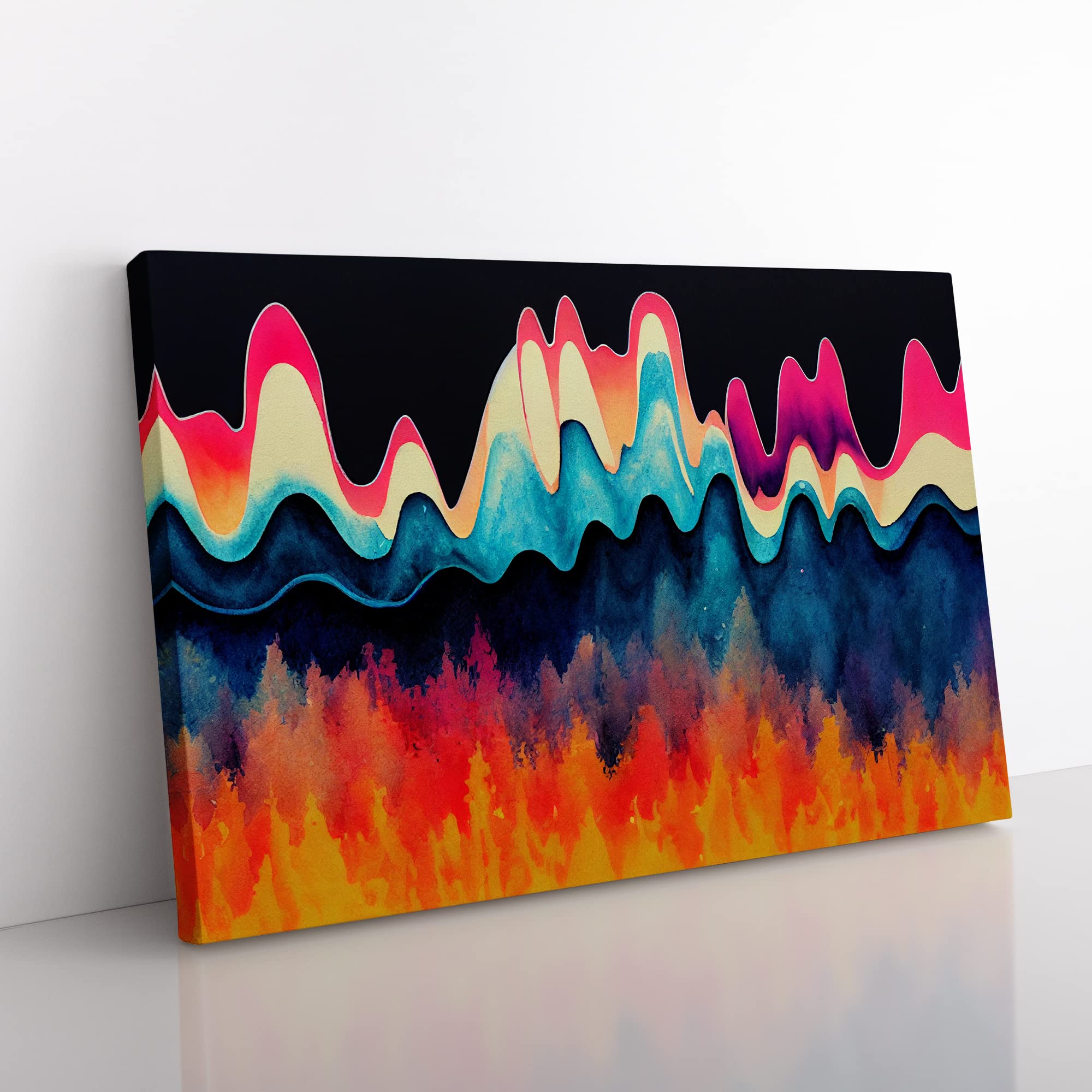 Audio Soundwave Art Vol.1 Abstract Canvas Wall Art Print Ready to Hang, Framed Picture for Living Room Bedroom Home Office Décor, 50x35 cm (20x14 Inch)