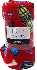 Mainstay Idea Nuova Pet Stuff Fleece Throw - 50in 60in (Pet Stuff Red)