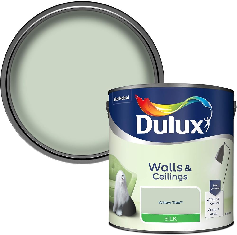 Dulux Silk Emulsion Paint For Walls And Ceilings Willow Tree 2.5L