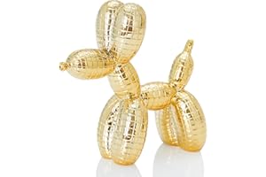 BOIHEGU Disco Gold Dog Statue Decor 5 inch Cool Stuff to Put on Shelves, Disc Jockey Gifts, Gold Balloon Dog Statue Decoration Fun Paperweight, Electroplate Disco Dog for Party Table Decoration