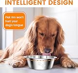 PETTOM 2 Pack Stainless Steel Dog Bowls 2020ml Non-Slip Bottom 70oz view 6