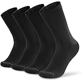 Merino Protect Thin Merino Wool Crew Sock for Men Women Lightweight Hiking Socks Soft Mid Calf Dress Socks 4Pack