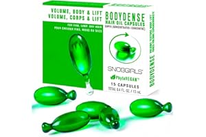 Volumizing Hair Oil Capsules – SNOBGIRLS BODYDENSE – Vegan Leave-In Serum for Fine, Limp or Fragile Hair – With Argan Oil, Pe