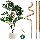 3 Pack Moss Pole, 50 Inch Moss Poles for Climbing Plants Stakes Indoor Monstera Support Tall Large Bendable Long Coco Coir DIY for Potted Plants, Pothos, Philodendron