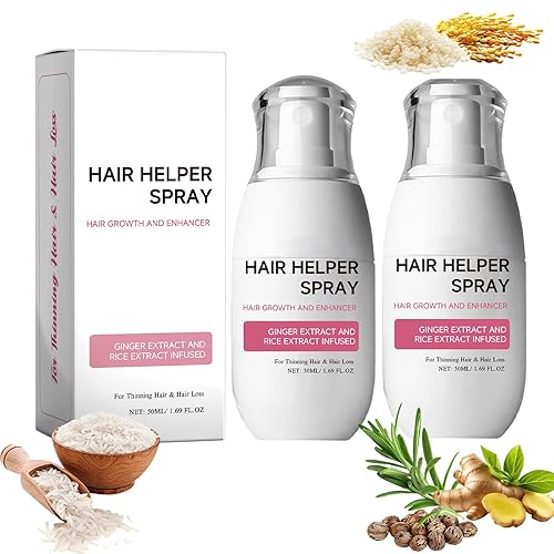 2pcs Bello Hair Helper Spray, Rice Water Hair Growth Spray for Women & Men, Nutrition Hair Regrowth Serum for Thinning Hair, Hair Thickening and Nourishing,50ml*2