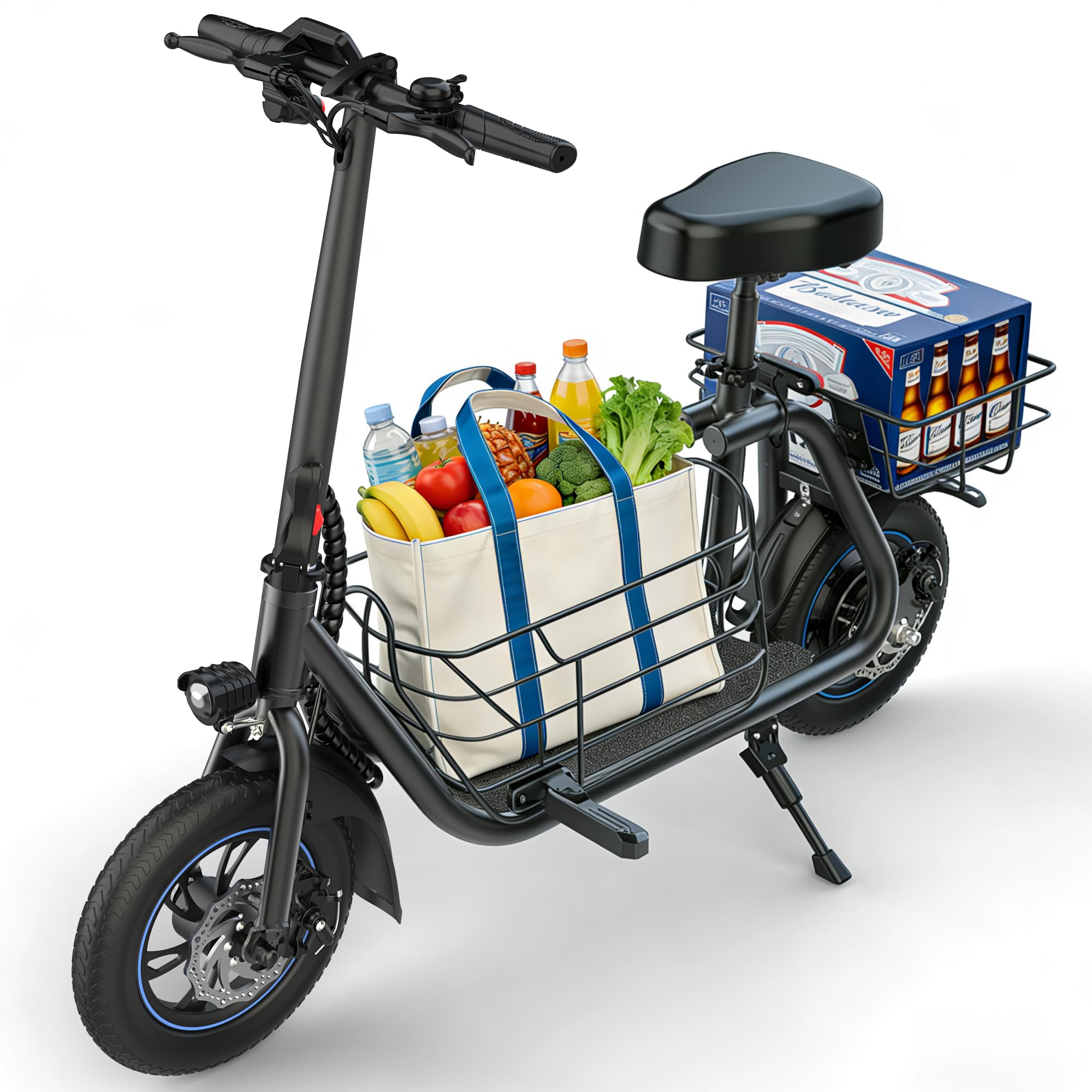 Photo 1 of ***missing hardsxwaree***Gyroshoes C1S Electric Scooter with Dual Baskets, 300W Motor, 15.5MPH, Dual Disc Brakes, LED Display, Ideal for Adults, Groceries, and Pets, C1S-MCY