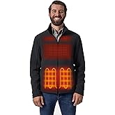 ORORO Men's 4-Zone Heated Fleece Jacket with USB-C Rechargeable Battery, Heating Fleece Jacket for Hiking Camping