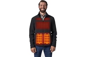 ORORO Men's 4-Zone Heated Fleece Jacket with USB-C Rechargeable Battery, Heating Fleece Jacket for Hiking Camping