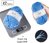 ilauke Crochet Yarn 12x50g 4 Ply Multi-Colored Acrylic Wool Set view 2