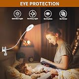 iZELL LED Desk Lamp with USB Adapter 3 Color Modes 10 Brightness Clamp Light view 4