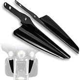 Front Fork Mount Wind Deflectors Windshield for Harley Touring Street Glide Electra Glide Road King CVO FLHR FLHRC FLHRS FLHT FLHX 1995-2023 (Black)