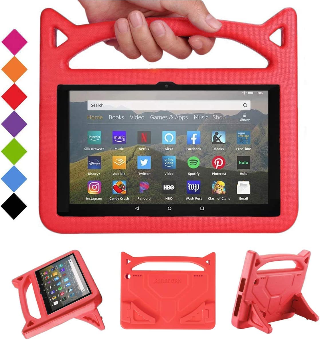 All-New 8INCH Tablet Case For kids (2022/2020 Release),Light Weight/Shock-Absorption/Anti Slip/High Impact/Handle Friendly Kids Case for All-New 8INCH Tablet,Not compatible with iPad air tablet.Red