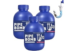 Pipe Bobo Drain Cleaner 3-Pack, Professional Strength Pipe Bomb Drain Clog Remover for Sinks, Showers & Tubs, Heavy Duty Powd