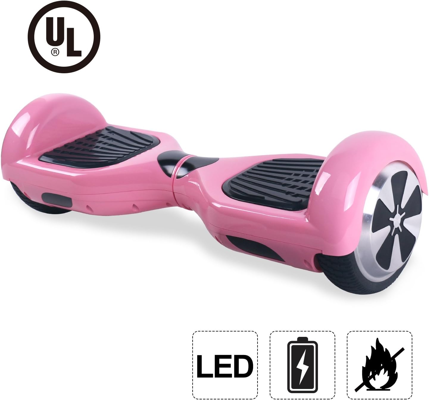 Windgoo 6.5" Two Wheel Self Balancing Scooter with Built-in Bluetooth Speakers and Carry Bag (Pink)
