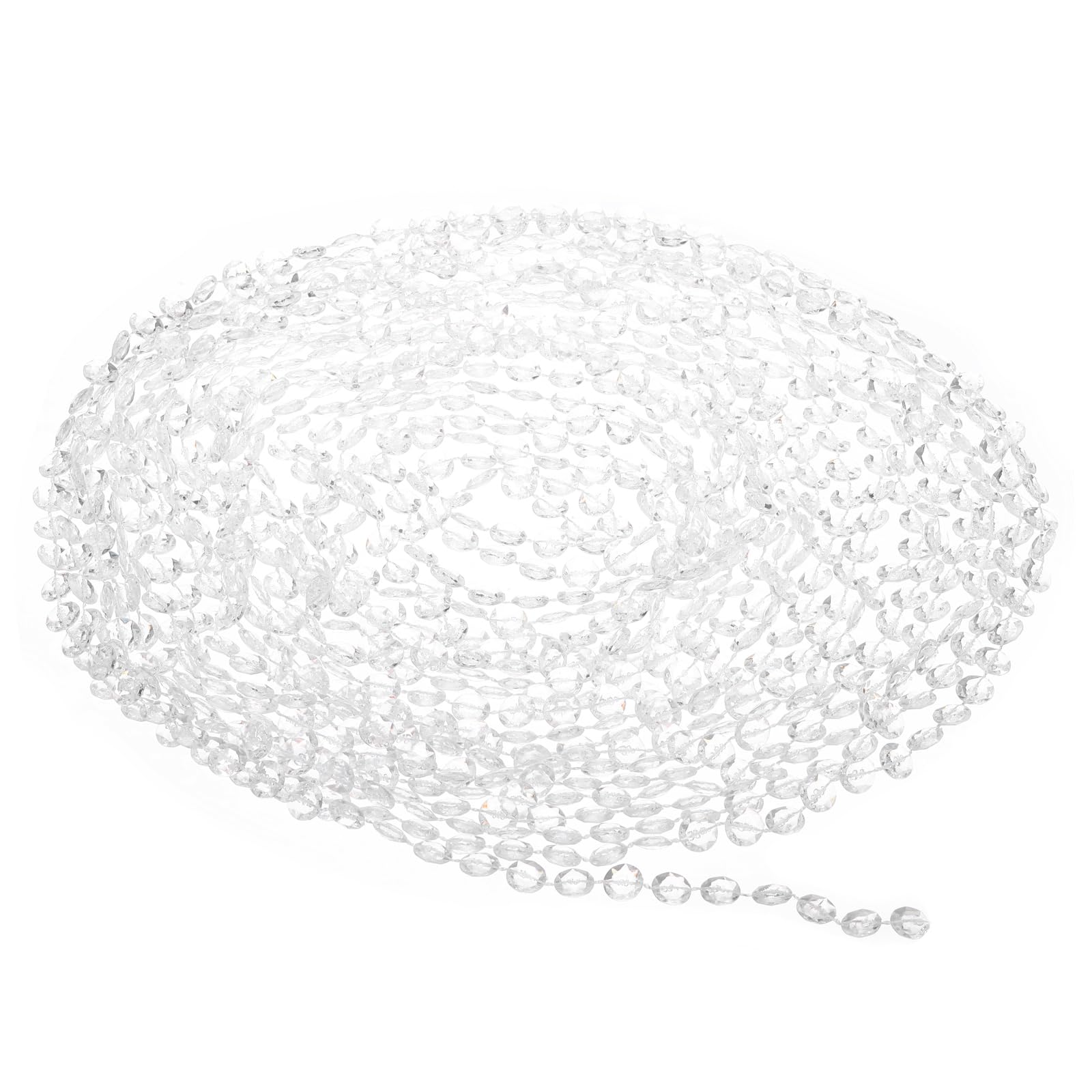 PATIKIL 10mm 33 Ft Crystal Beads Garland Strand, Octagonal Beaded Chain for Beaded Curtain Hanging Chandelier Ornament Wedding and Party Craft DIY, Clear