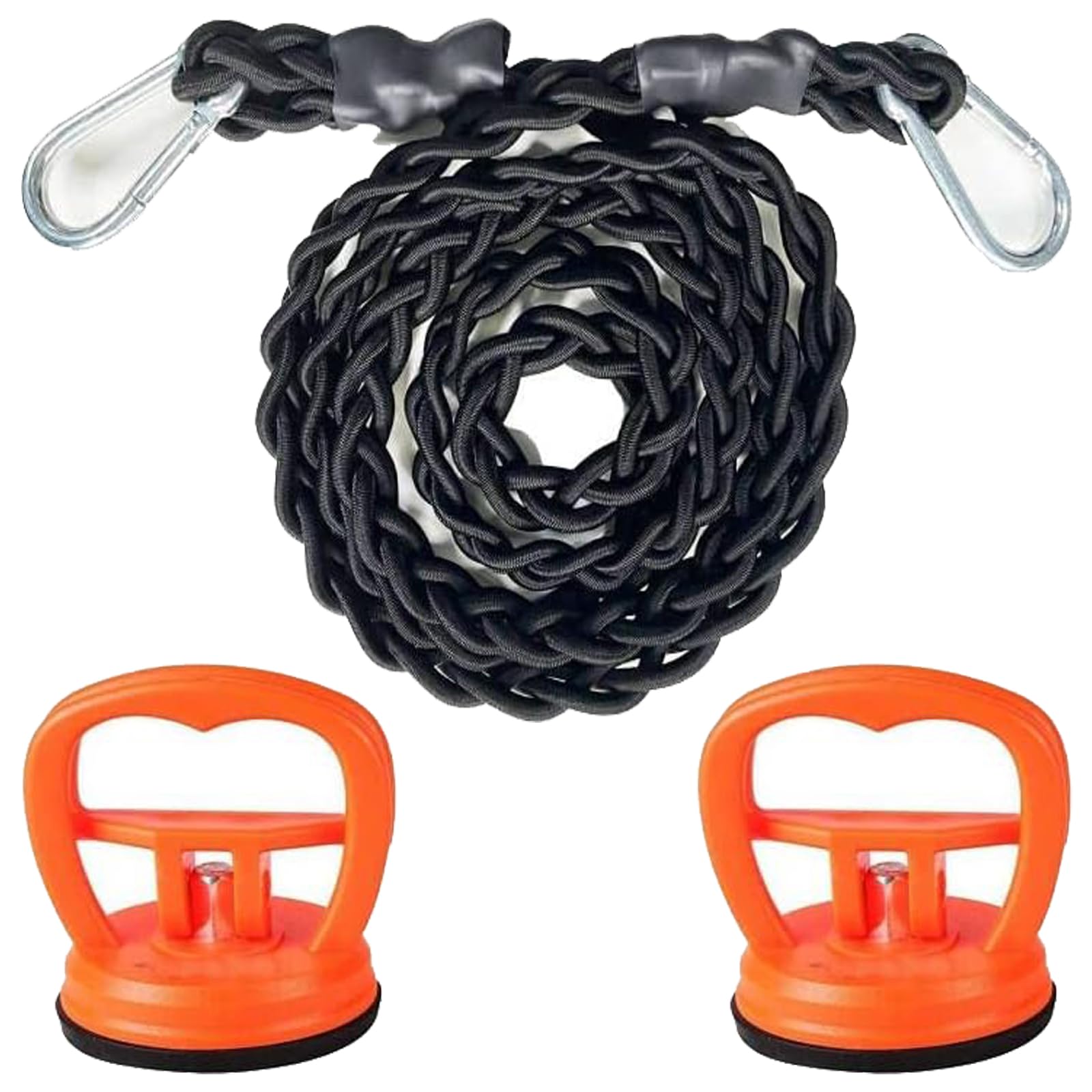 Retractable Portable Clothesline for Travel, Tri-Braided Line with Strong Suction Cups and Metal Hooks, for Indoor and Outdoor Laundry Drying, Camping Accessories