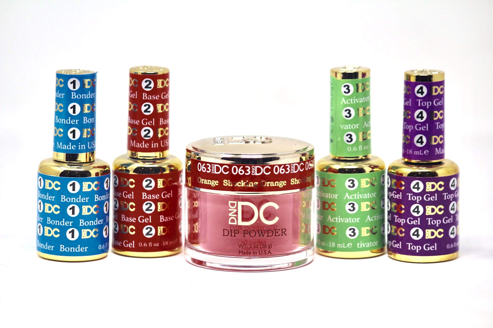 DND DIP POWDER KIT (DC 063 SHOCKING ORANGE)
