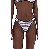 Good American Women's Plaid Good 90s Bikini Bottoms