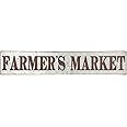 Deco 79 59449 Distressed Iron Farmer's Market Wall Sign, 7" x 36", Brown/Gray