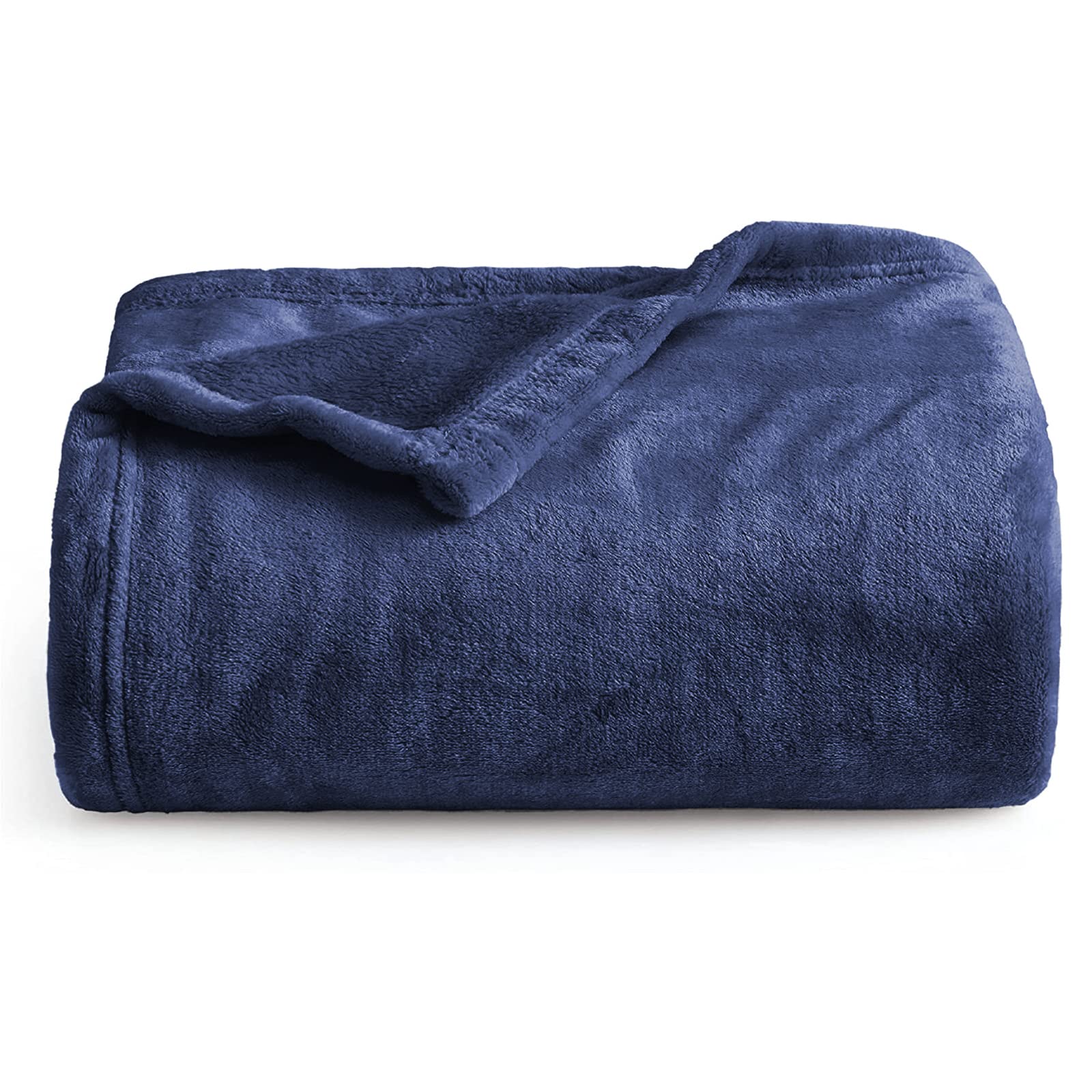 Oxford Homeware Fleece Blanket Sofa Throw Cuddly Reversible Soft Throws for Bed, Couch, Settee, Travel Lightweight and Breathable Blanket fit All Season (Navy, Twin/Double)