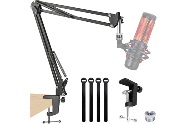 QuadCast Boom Arm Mic , Adjustable Suspension Boom Scissor Arm Stand for HyperX QuadCast, QuadCast S – RGB USB Condenser Microphone by SUNMON