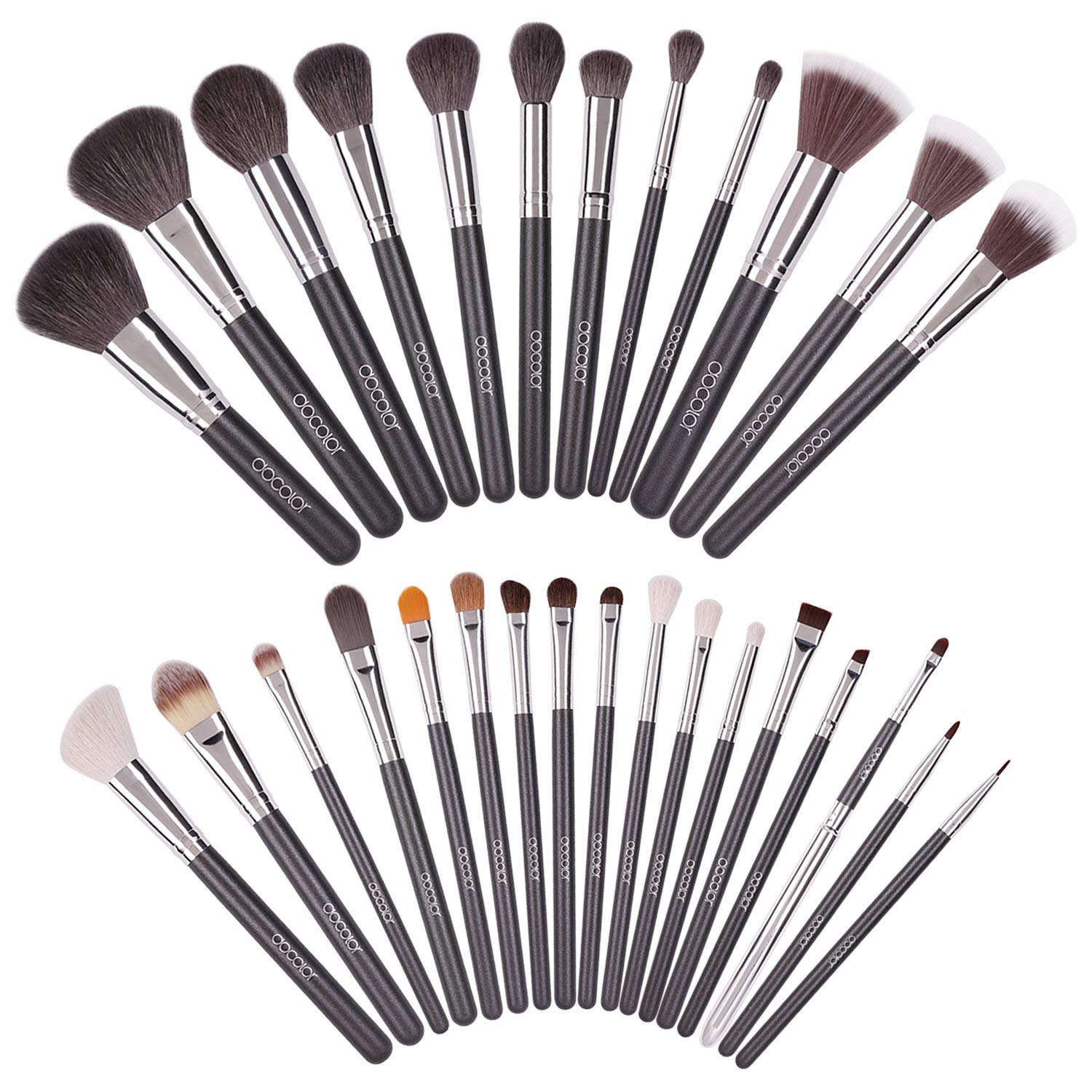 Docolor Makeup Brushes 29 Piece Professional Makeup Brush Set Premium Goat Hair Kabuki Foundation Blending Brush Face Powder Blush Concealers Eye Shadows Make Up Brushes Kit with PU Leather Case: Beauty
