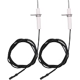 METER STAR 2Pc 38" Ignitor Wire &amp; Ceramic Electrode Assembly Replacement,Ignition Electrode Can DIY Bending for Gas Burner Ceramic Spark Plug Ignition Electrode Replacement