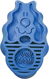 KONG ZoomGroom Dog Brush for Grooming and Shampooing Large Dogs Blue