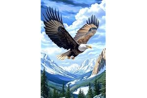 5D Full Drill Diamond Art Kits for Adults - Forest Eagle DIY Stress Relief Crafts, Family Interactive Painting Canvas for Roo