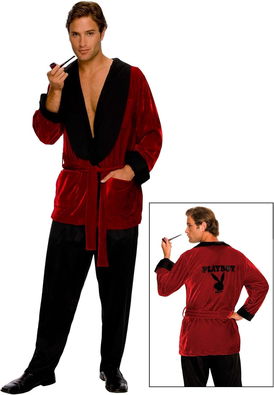 Secret Wishes Men's Playboy Smoking Jacket, Hef, Standard: Clothing