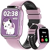 Smart Watch for Kids, 1.85" Fitness Tracker with Heart Rate, Sleep Monitor, IP68 Waterproof Smartwatches with Video Music, Pedometer, Game, NO APP/Phone, Gift for Boys Girls. (Classic, Pink)