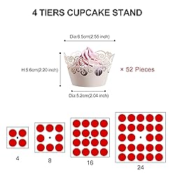 AMEITECH Cupcake Stand with Base, 4-Tier Square