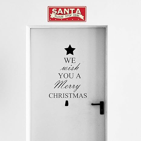Download Amazon Com We Wish You A Merry Christmas Vinyl Wall Art Decal 34 5 X 23 5 Decoration Vinyl Sticker Black Arts Crafts Sewing PSD Mockup Templates