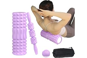 Foam Roller 4in1 Set OUPLIFY - Back Roller Foam For Back Pain, Muscle Roller Stick, Storage Bag, Spiky Massage Roller for Dee