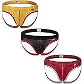 BYMNSZZ 3 Pack Men's Athletic Supporter Jockstraps Underwear Stretch Low-Waist Jock strap Thongs and G-string for Men