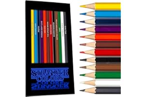 Pun Labs Stranger Colors Colored Pencils - 12 Stranger-Inspired Parody Pencil set with Clever Foil-Stamped Names, Soft Core Colored Pencils for Drawing, Adult Coloring Books & Journals