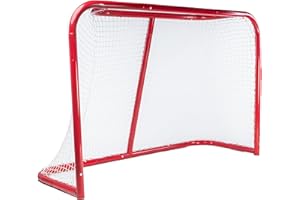 PRISP Steel Street Hockey Net, Ball Hockey Goal in Metal with Netting - 6' x 4' and 4' x 4' Sizes - Red