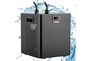 Poafamx 1/3 HP Aquarium Chiller, 79 Gal Titanium Chiller for Saltwater & Freshwater Fish Tank, Hydroponics Cooling System with Pump, Quiet Efficient Water Chiller for Axolotl, Coral Reef