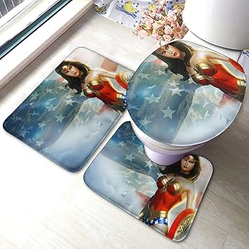 United States Wonder Woman Badezimmerteppich Soft Anti-SkidAnti-Skid